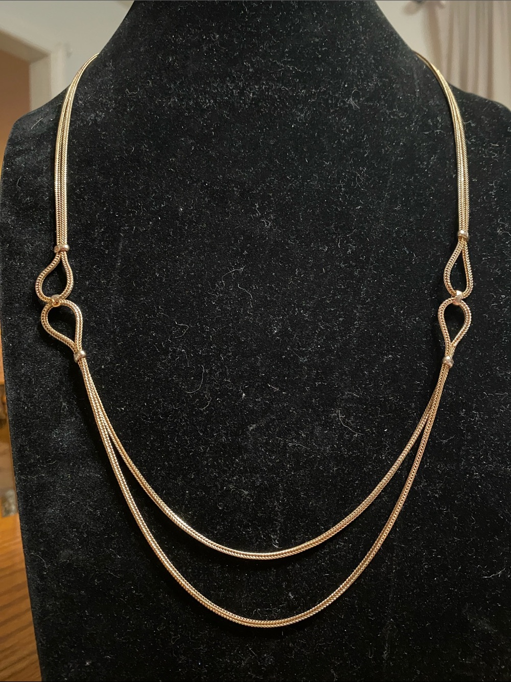 VTG Lisner Layered Gold Necklace with Loop Accents